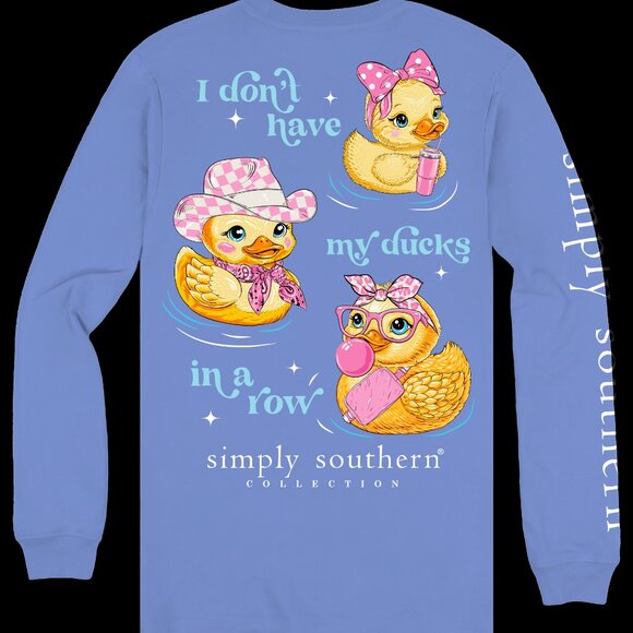 Ducks in a row Simply Southern Long Sleeve T-shirt - Picture 3 of 5